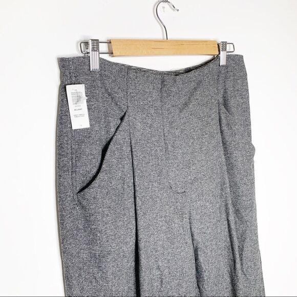 Aritzia Wilfred Allant Tweed Pleated Trouser Gray Size 10 High Rise Tapered crop - Picture 2 of 8